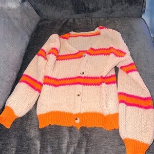 Vibrant Striped Cardigan Sweater